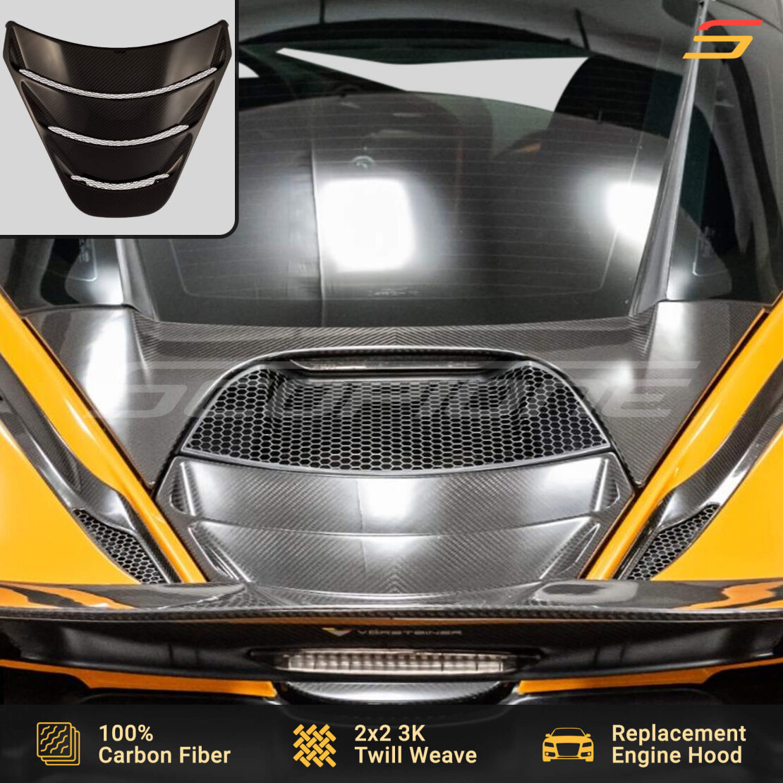 Carbon Fiber Rear Engine Cover Grille Deck Hood for McLaren 720S Coupe
