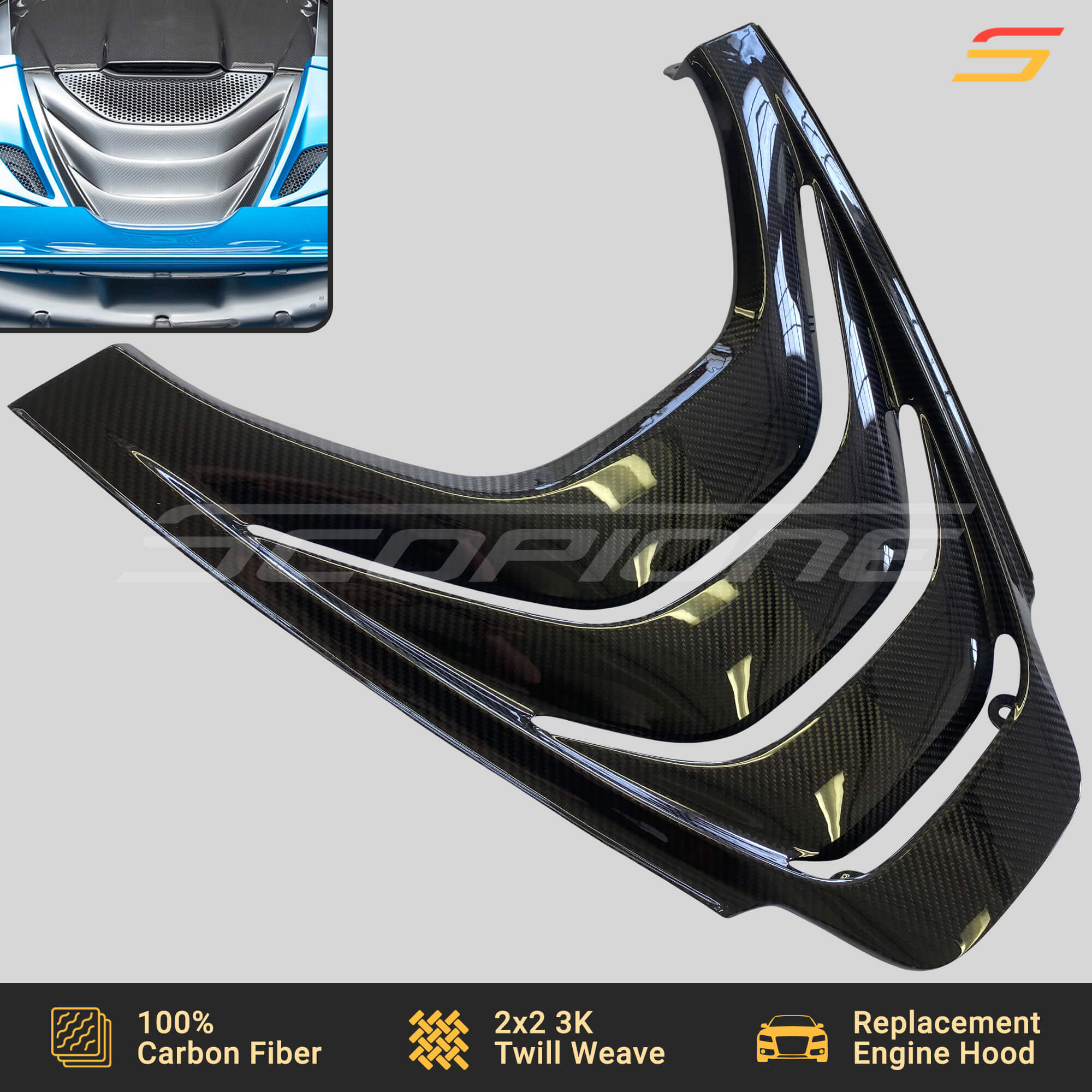 Car Accessories Carbon Fiber Rear Engine Cover Trim Panel For McLaren 720s  OEM Style Real Carbon Auto Parts - AliExpress