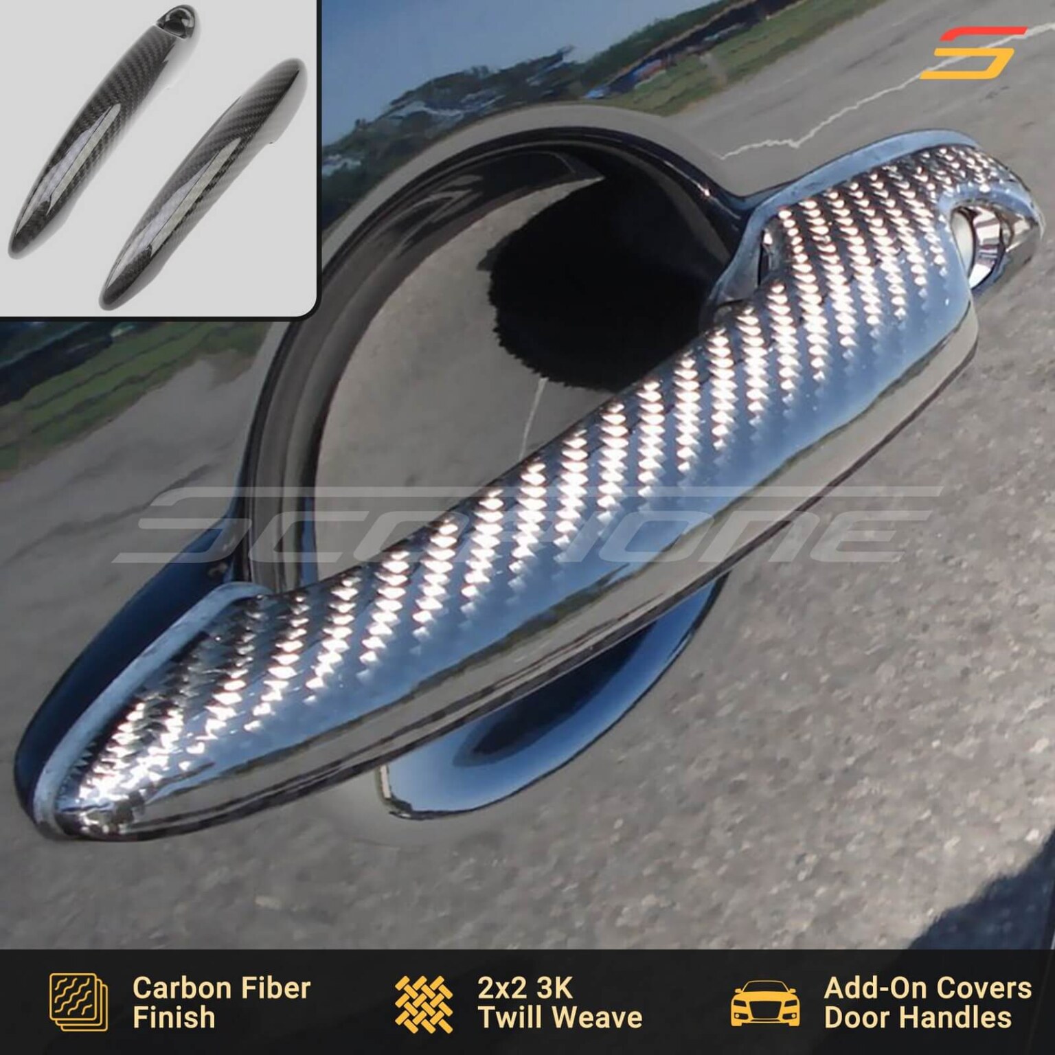 Scopione Carbon Fiber Door Handle Covers for MINI Cooper