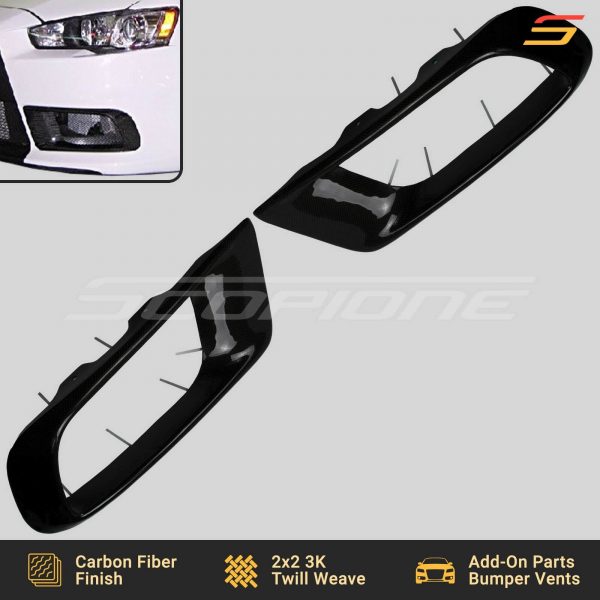 Scopione Carbon Fiber Bumper Air Vents for Lancer Evolution 10