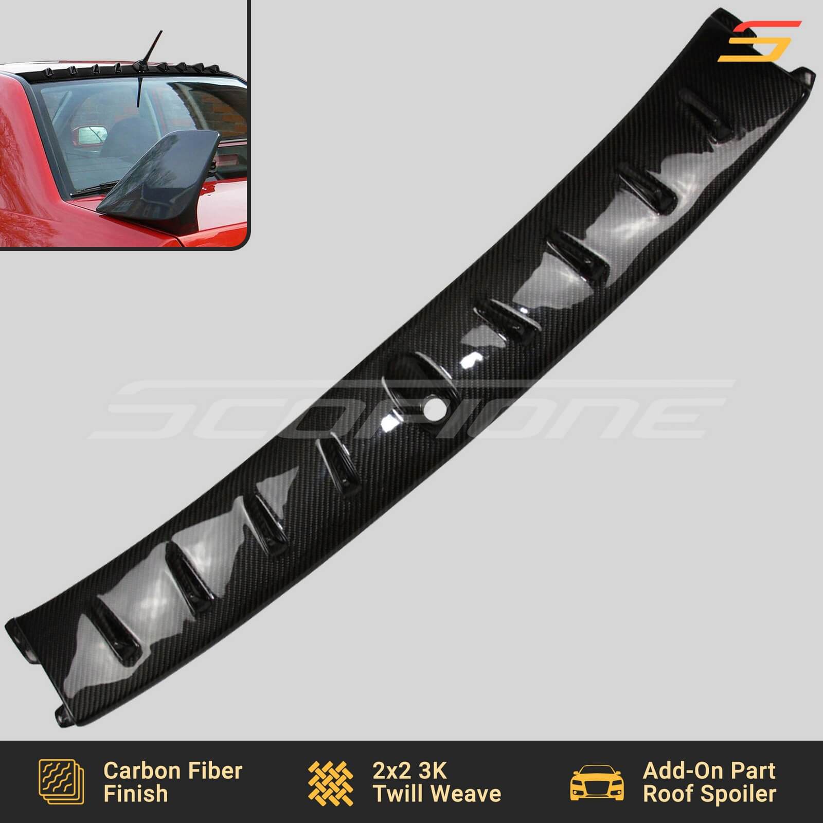 Scopione Carbon Fiber Shark Fin Roof Spoiler for Lancer Evolution