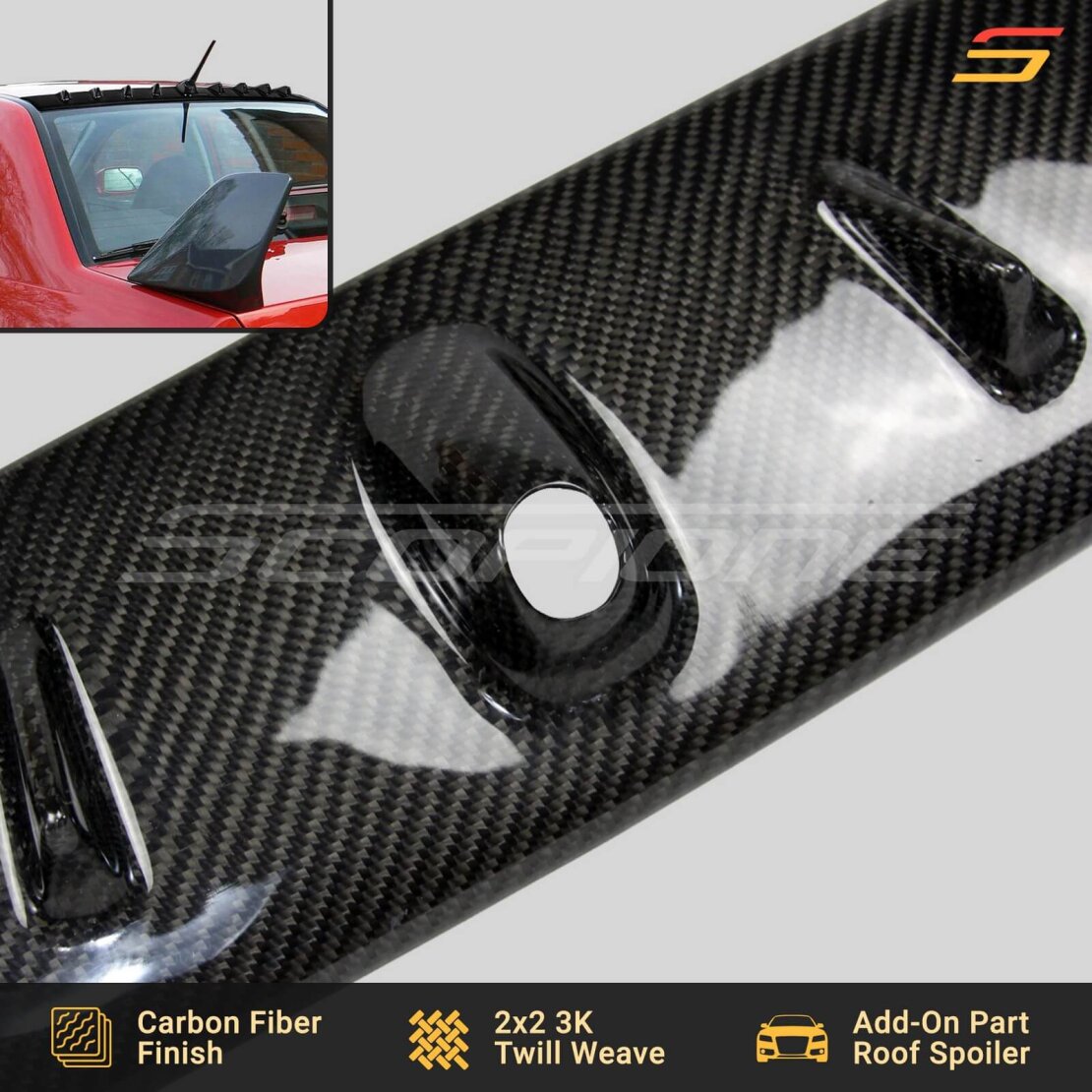 Scopione Carbon Fiber Shark Fin Roof Spoiler for Lancer Evolution 7 8 9