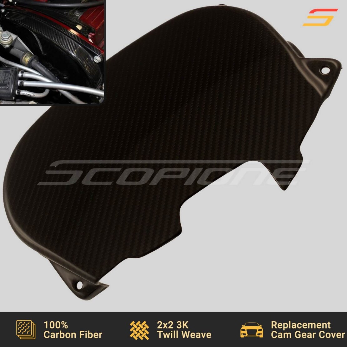 Scopione Carbon Fiber Engine Cover for Lancer Evolution 7 8 9
