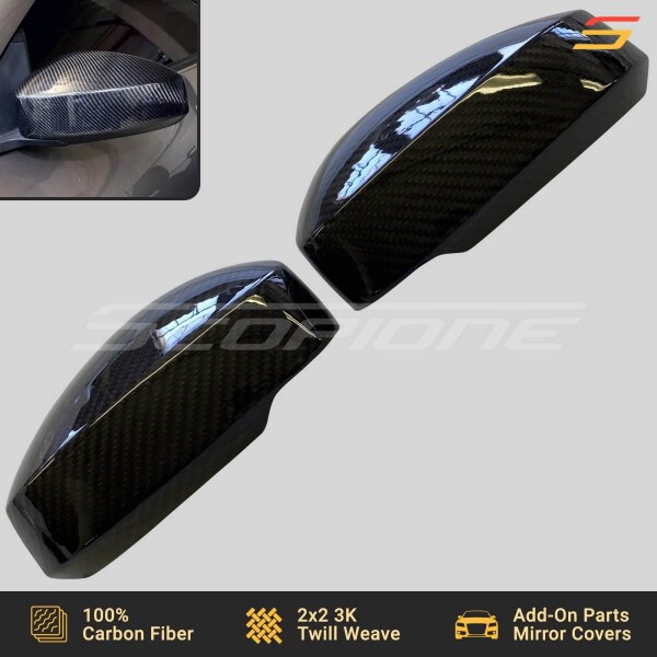 thumbnail image 2 of Real Carbon Fiber Side Mirror Covers For 2003-2007 Nissan 350Z Z33 – Glossy Overlay 2 of 4
