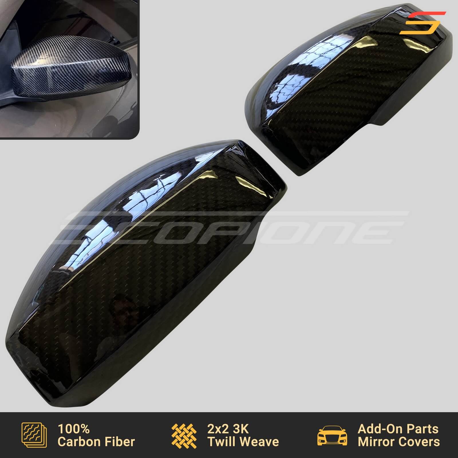 Scopione Carbon Fiber Mirror Covers for Nissan 350Z
