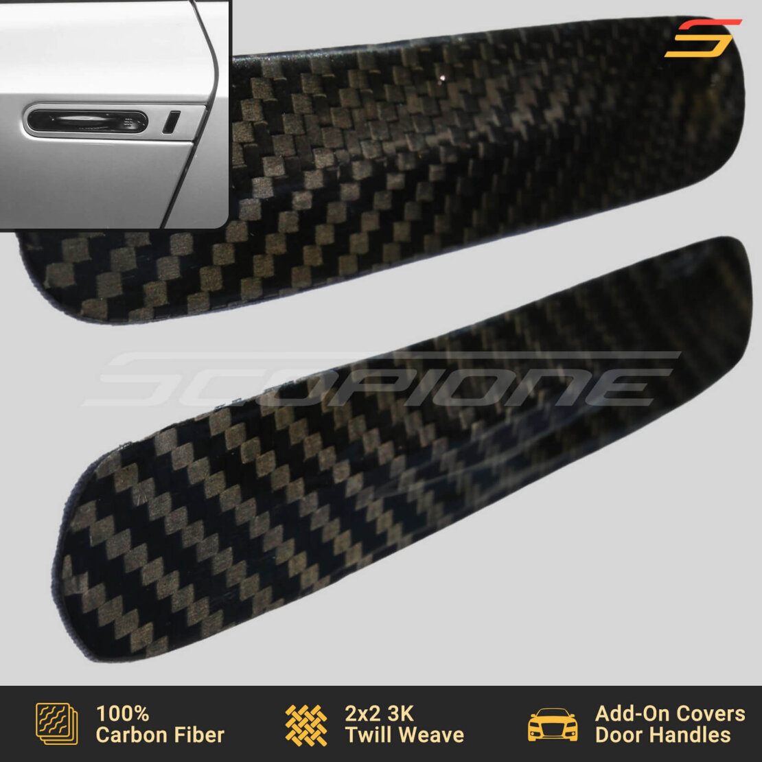 Scopione Carbon Fiber Exterior Door Handle Covers for Nissan GTR R35