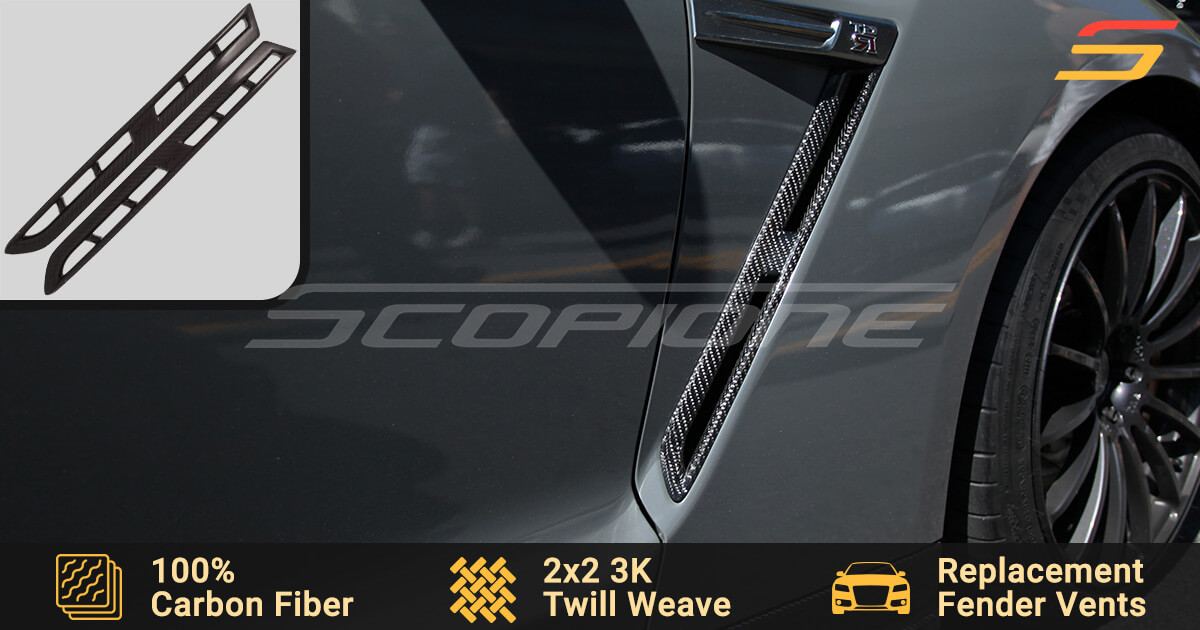 Scopione Carbon Fiber Fender Vents Scoops for Nissan GTR R35