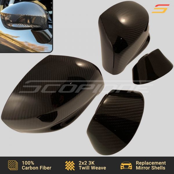 Scopione Carbon Fiber Replacement Side Mirrors for Nissan GTR R35