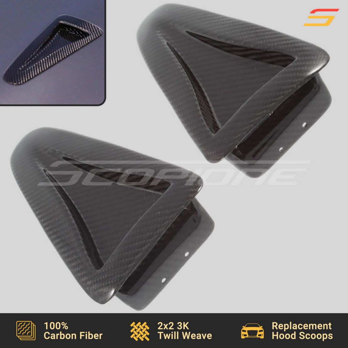 Scopione Carbon Fiber Hood Intake Air Vents for Nissan GTR R35