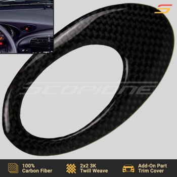 Carbon Fiber Add-On Hazard Light Switch Trim Cover for Porsche 98-05 911 996