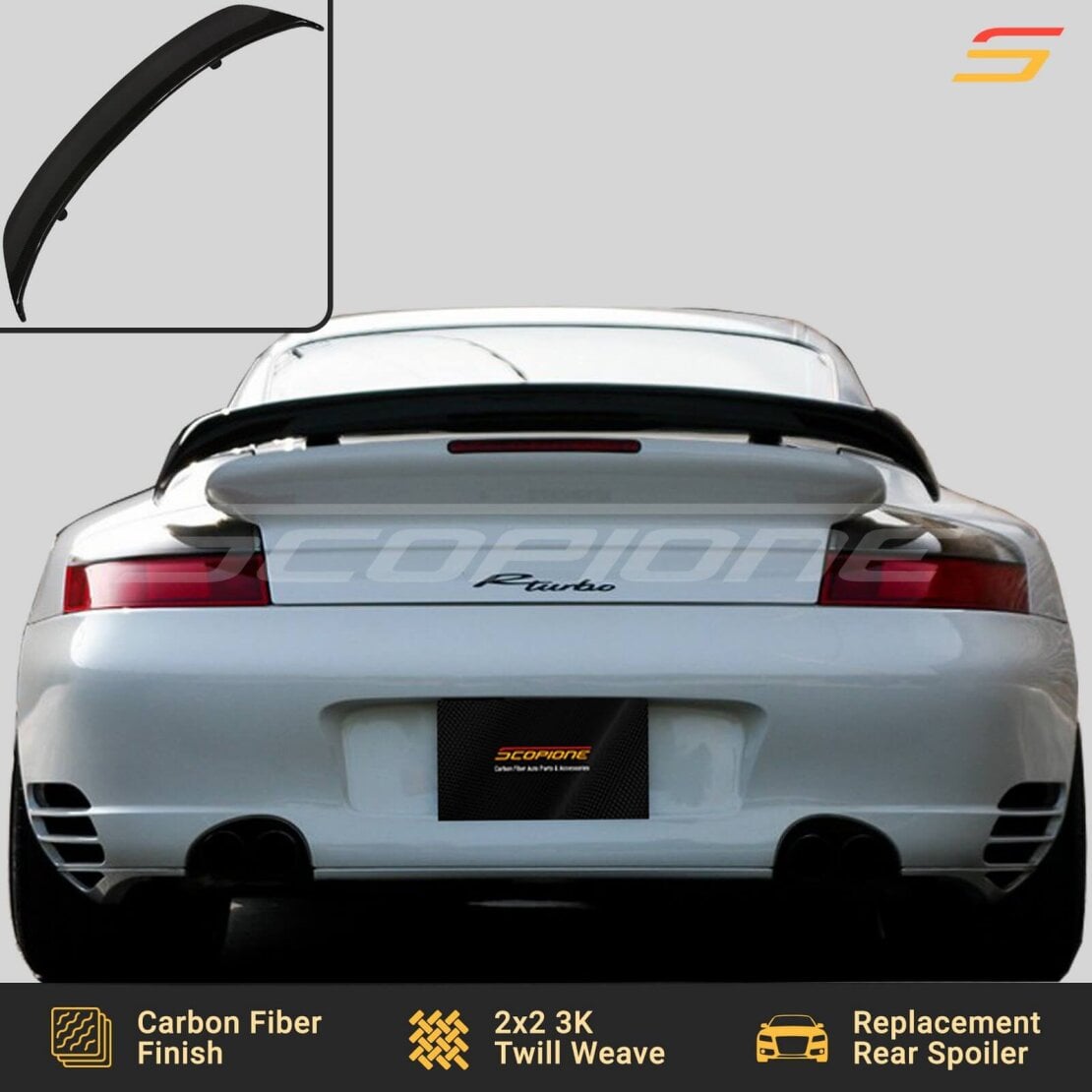 Carbon Fiber Rear Trunk Spoiler for Porsche 01-05 911 996