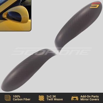 Matte Carbon Fiber Add-On Side Mirror Covers for Porsche 05-12 911 997 Boxster Cayman 987