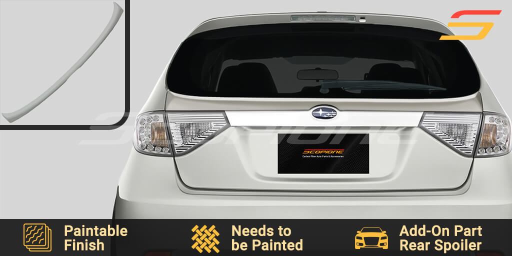 Painted White Rear Trunk Spoiler Wing For 08-14 Subaru Impreza WRX STI