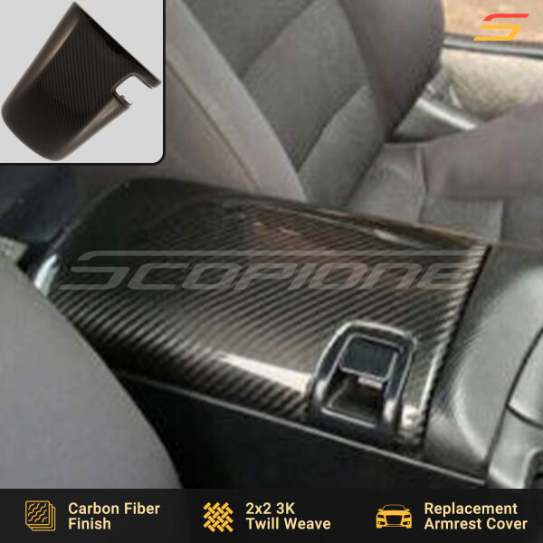 Installed Scopione Carbon Fiber Console Armrest Cover on a Toyota Supra MK4 (JZA80, 1993-1998) RHD, featuring seamless OEM fitment and a sleek JDM carbon fiber look.