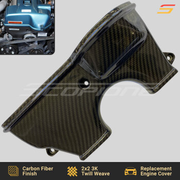 Scopione Carbon Fiber Upper Timing Belt Cover for Toyota Supra MK4 2JZGTE VVTi (JZA80), featuring a high-gloss carbon fiber finish and precision fitment.