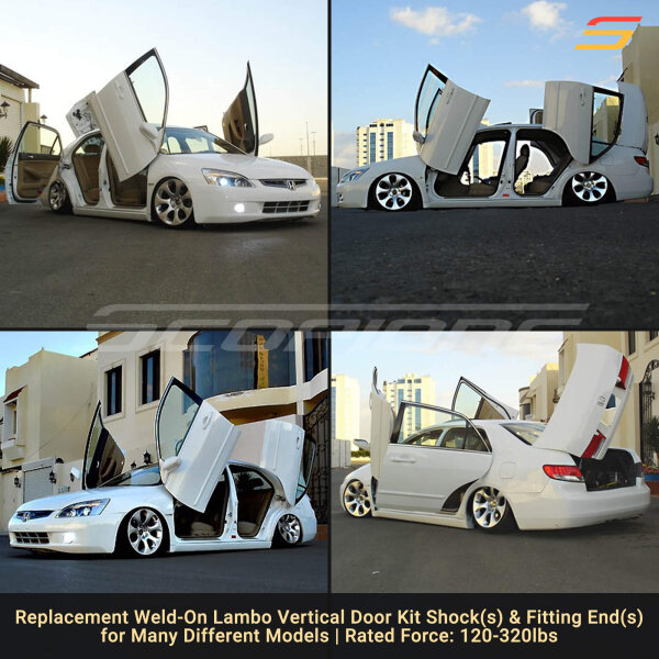 Weld On Lambo Vertical Door Kit Replacement Shocks & Ends - 19 1/4" - M8 - 120 to 320lbs - Image 6